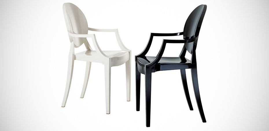 Ja Cornwall Leugen Louis Ghost polycarbonate chair by Kartell, designer Philippe Starck
