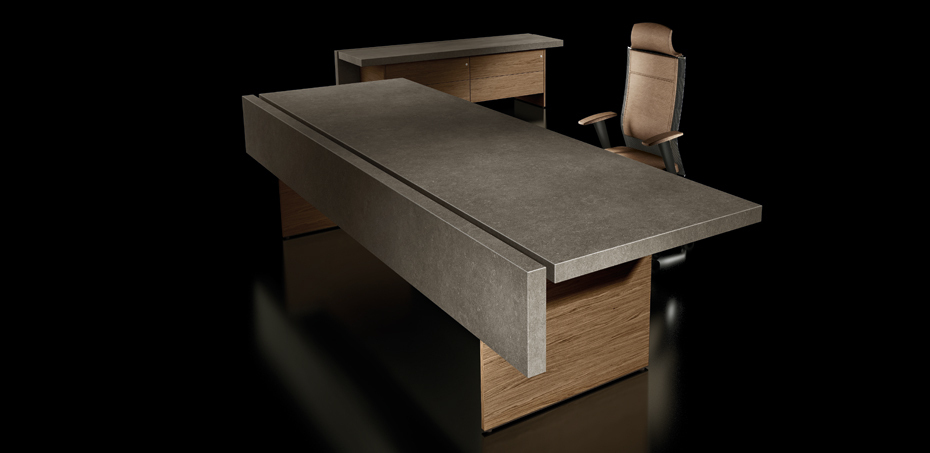 Italian modern L shaped executive desk Essence - Uffix