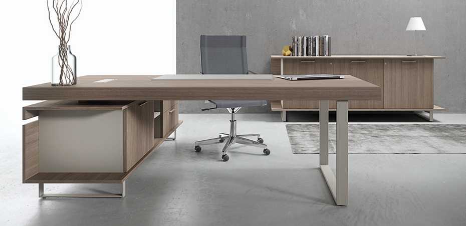 Italian modern L shaped executive desk Essence - Uffix