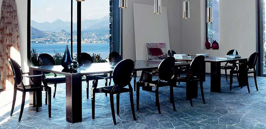 Louis Ghost polycarbonate chair by Kartell, designer Philippe Starck