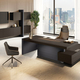 Jera executive desk reflects architectural discipline, with clean lines and natural wood tones designed to anchor contemporary office spaces