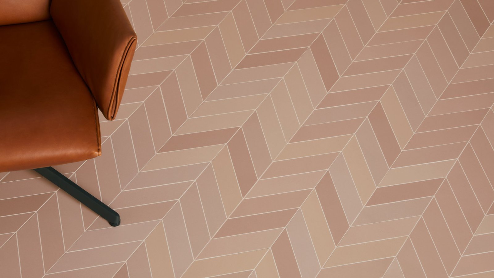 Mews tile by Barber and Osgerby in Fog on a conference room feature wall