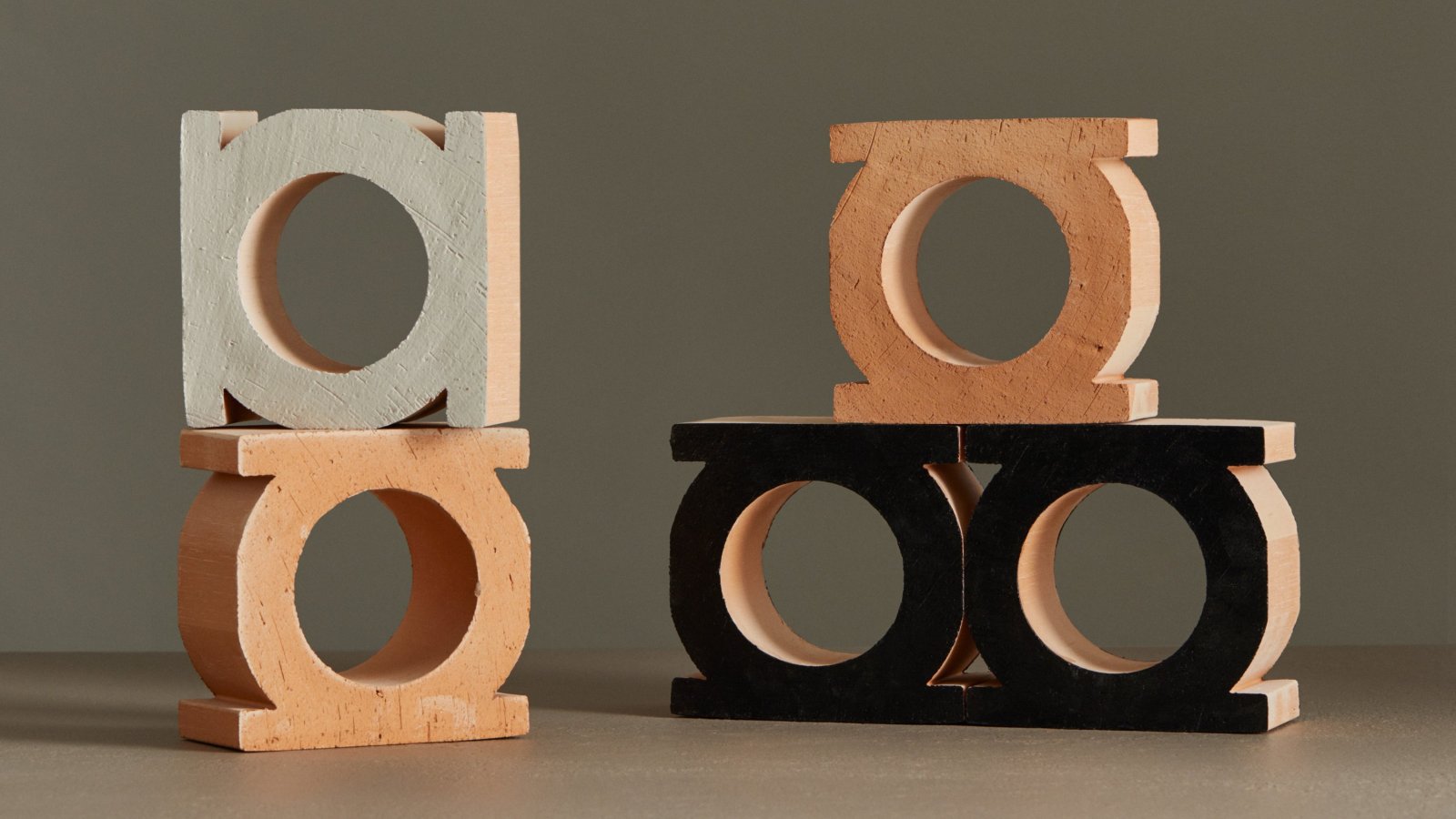 Jali terracotta screen blocks by Mutina in three colorways