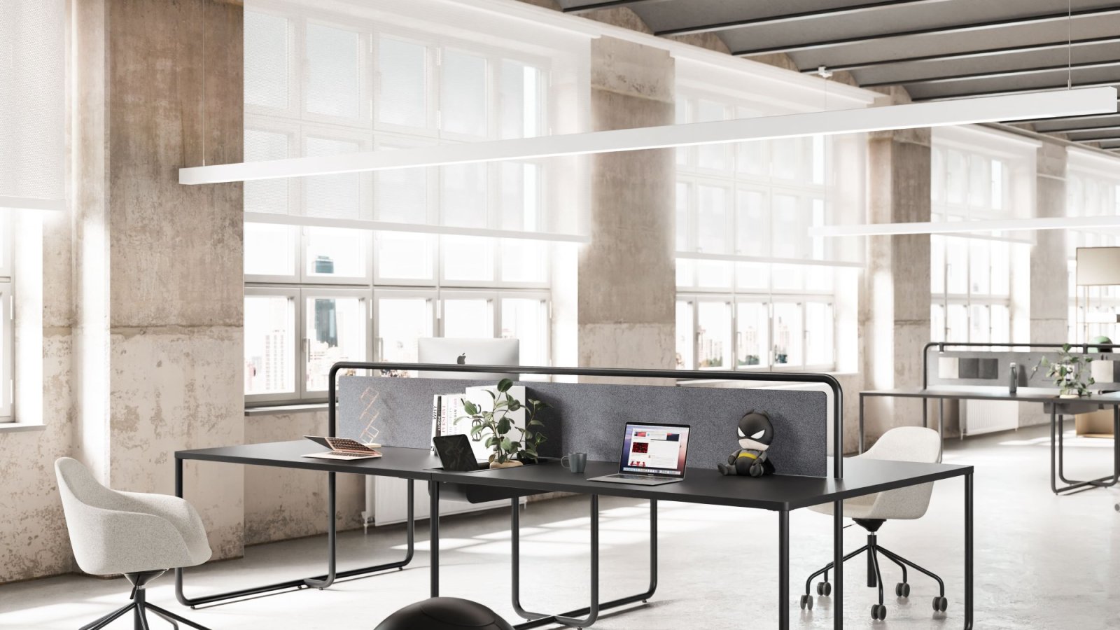 Itube office workstation with copper epoxy frame by Alea