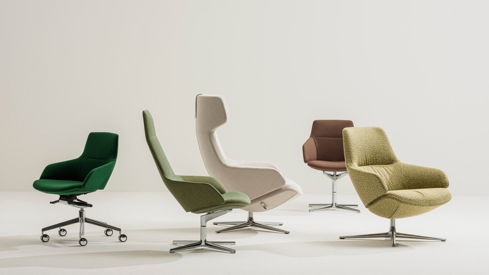Aston Club lounge chair and footstool by Arper