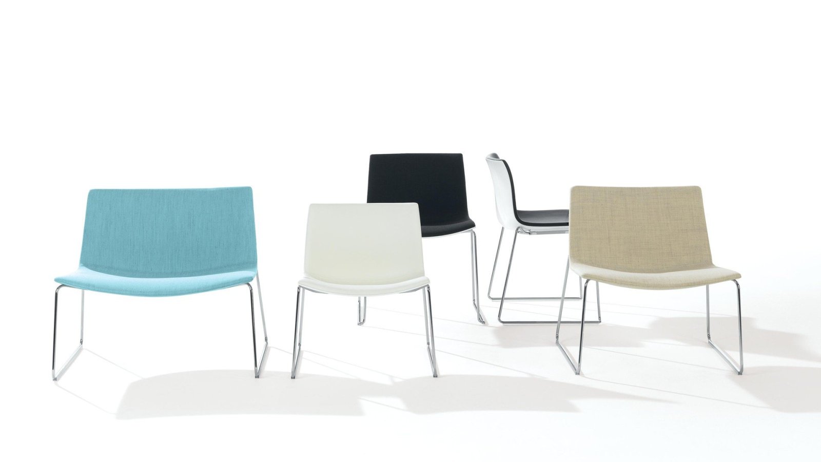Catifa 53 designer chair by Arper with polypropylene shell on a four-leg steel base