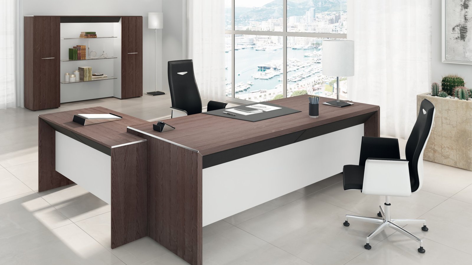 Attiva office workstation by Codutti lacquered in Paint Your Office Denim blue