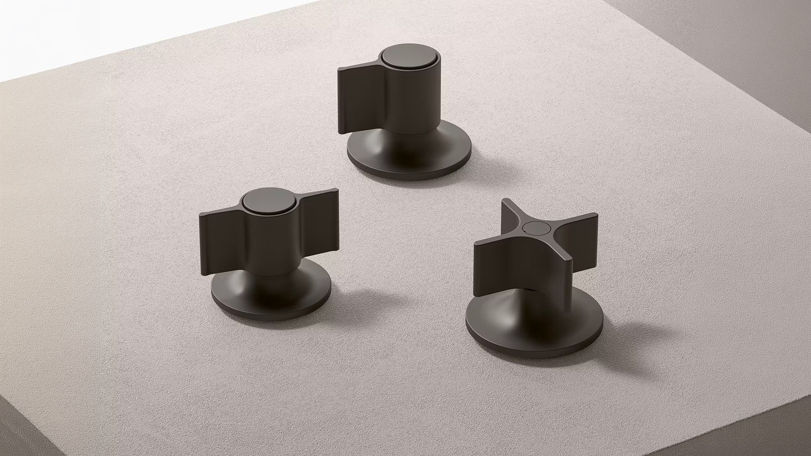 Polished nickel Flora lavatory set with two-wing handles