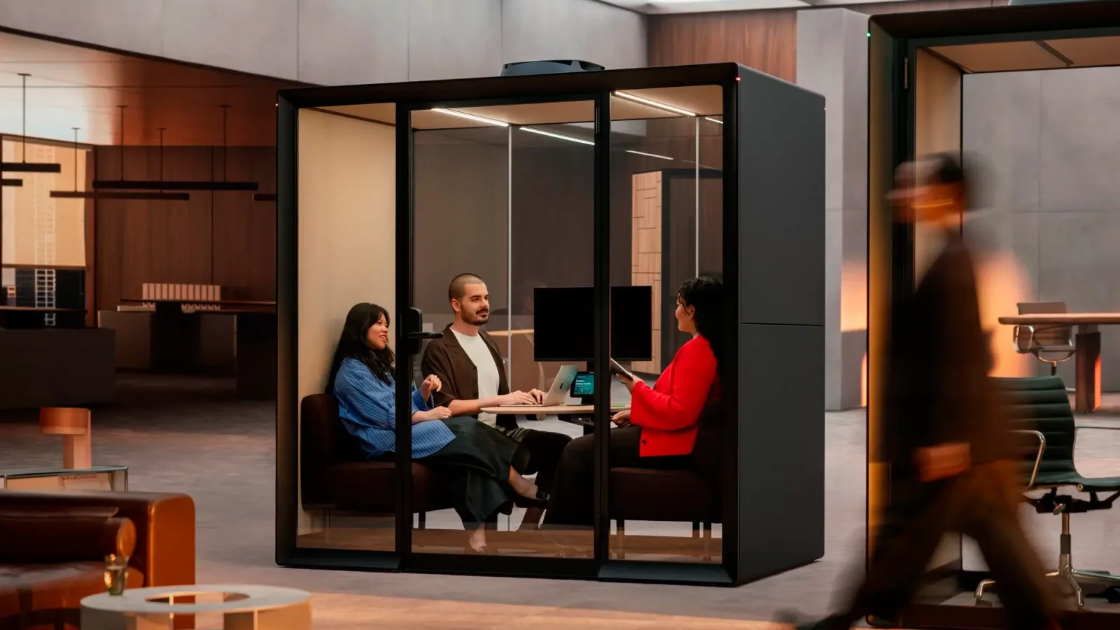 Framery Gradus Huddle soundproof pod on a US office floor