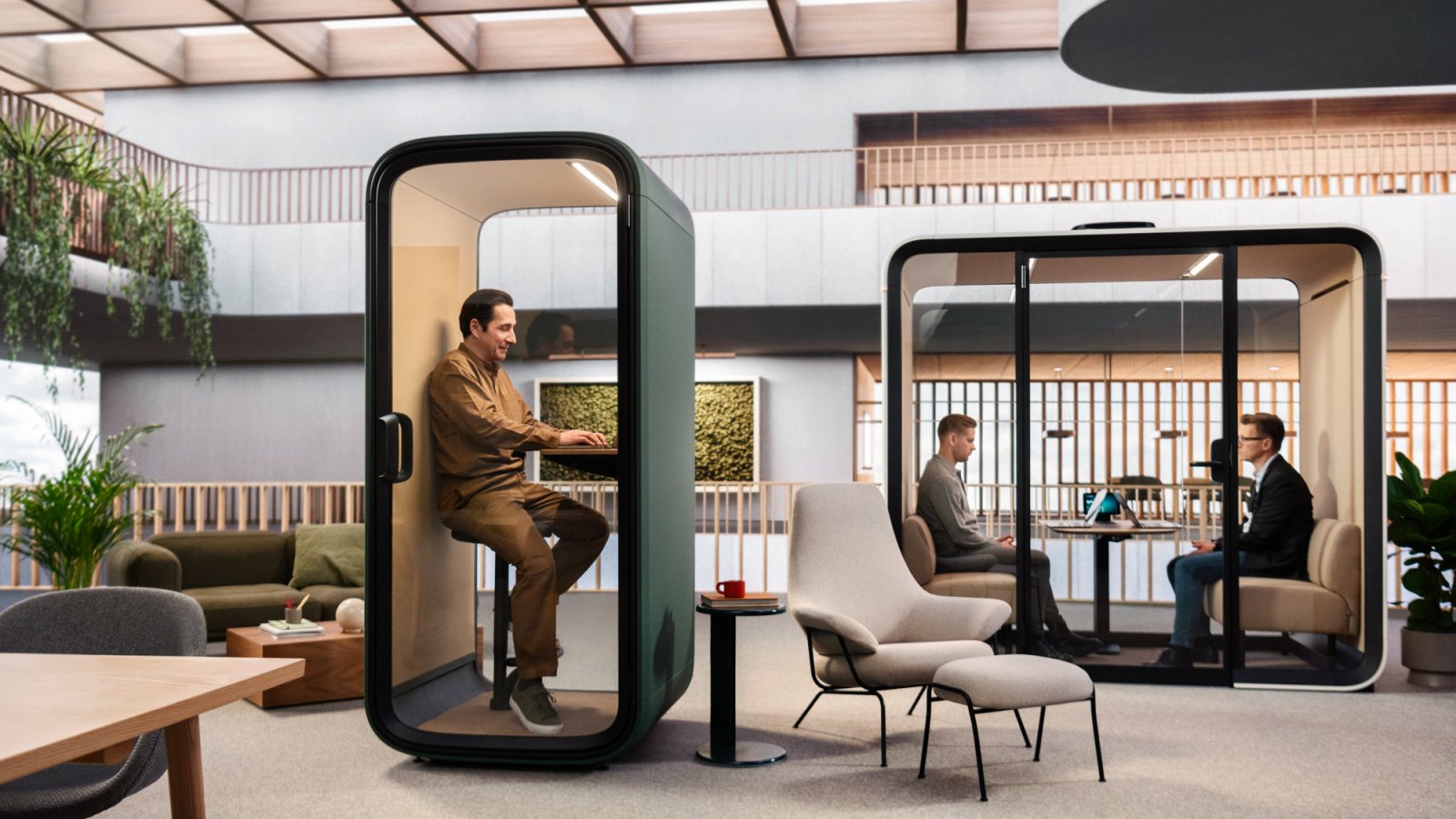 Framery One Compact soundproof pod on an American office floor
