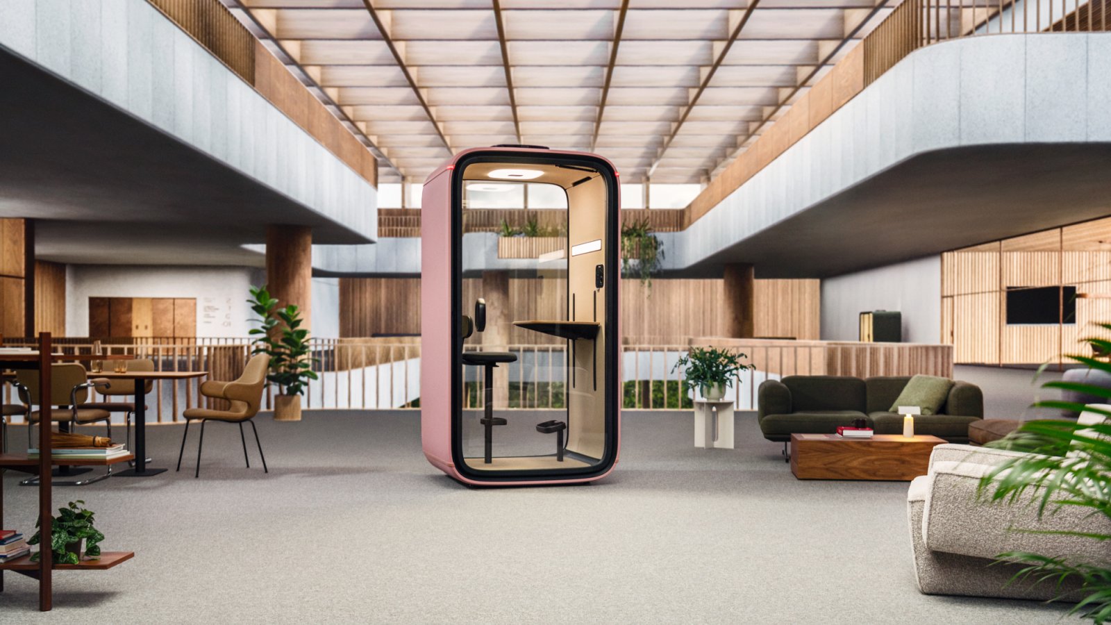 Framery One soundproof pod on a corporate American office floor