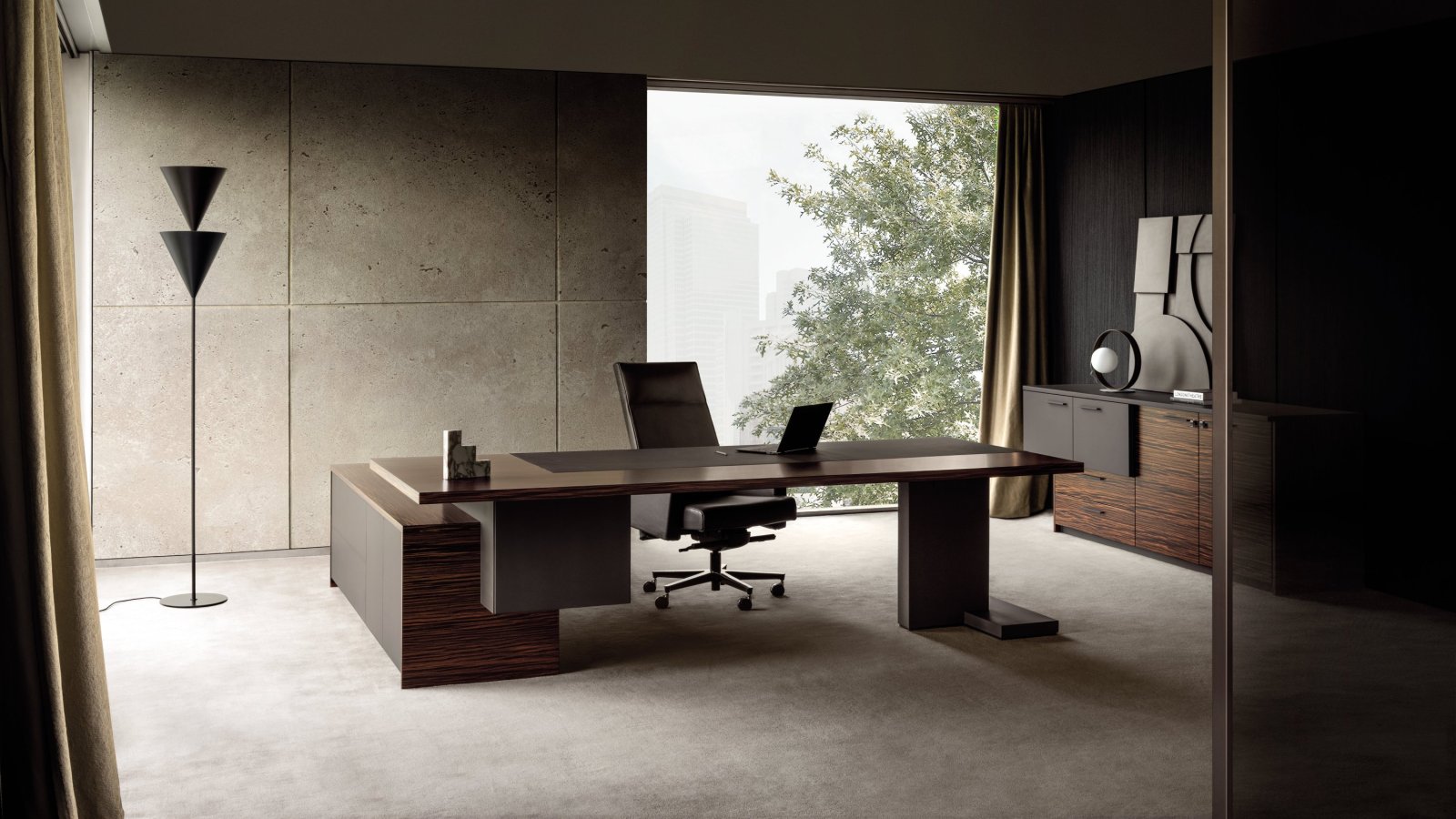 Inca executive desk and service cabinet by i4Mariani