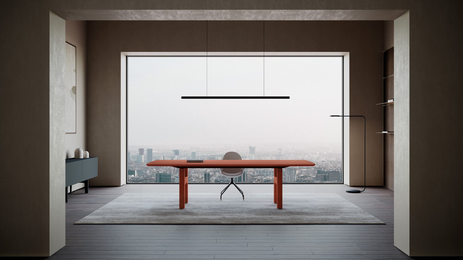 Hito standing executive desk by IVM Office raised to working height