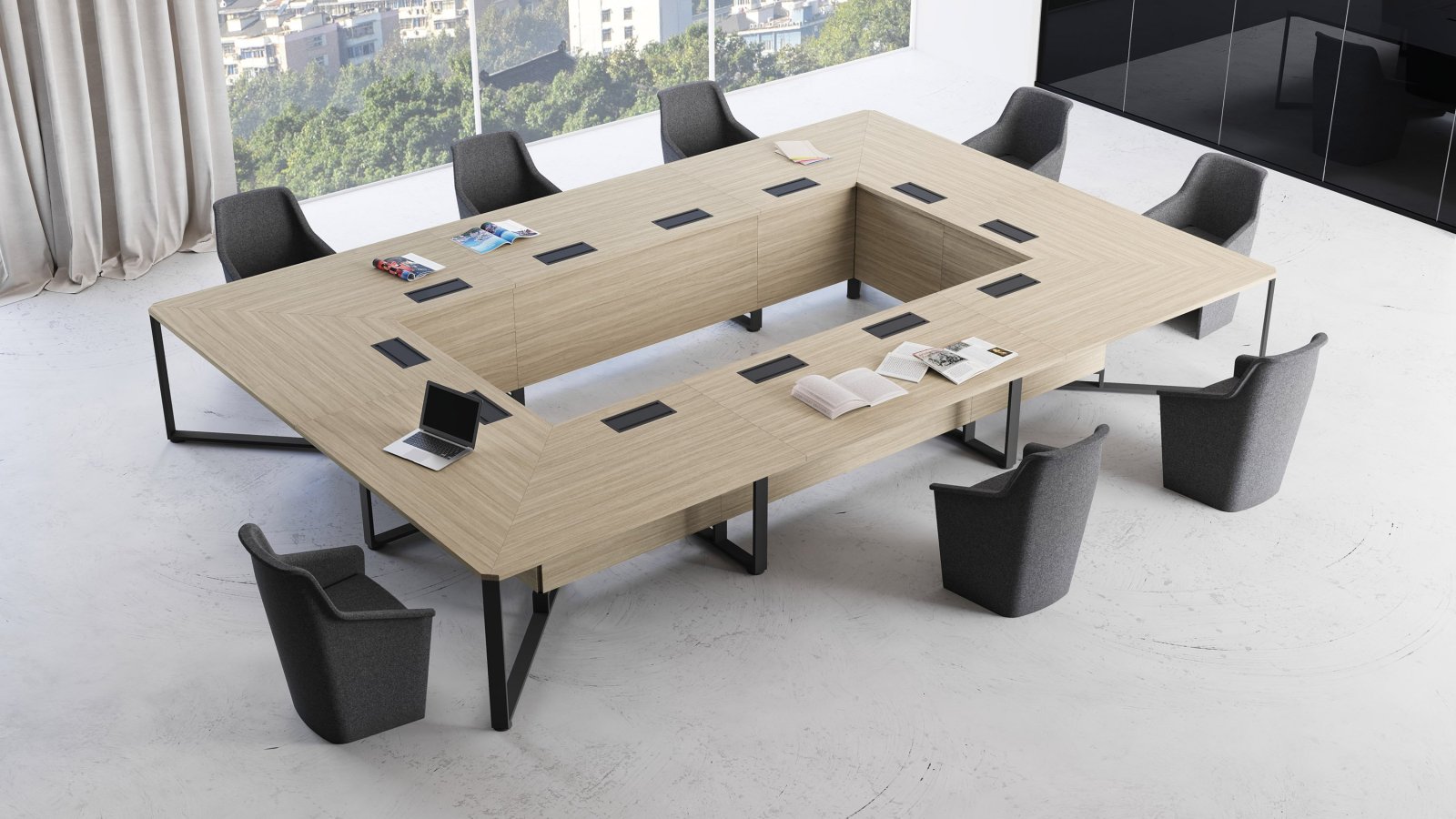 US boardroom furnished with I-Meet conference table by Las Mobili