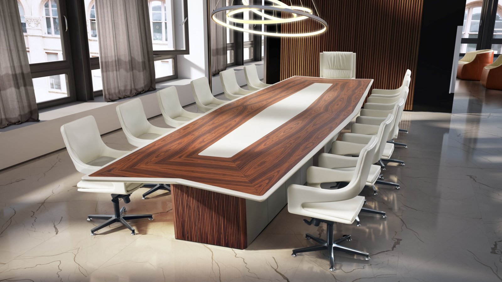 Master conference table by i4Mariani in an executive boardroom
