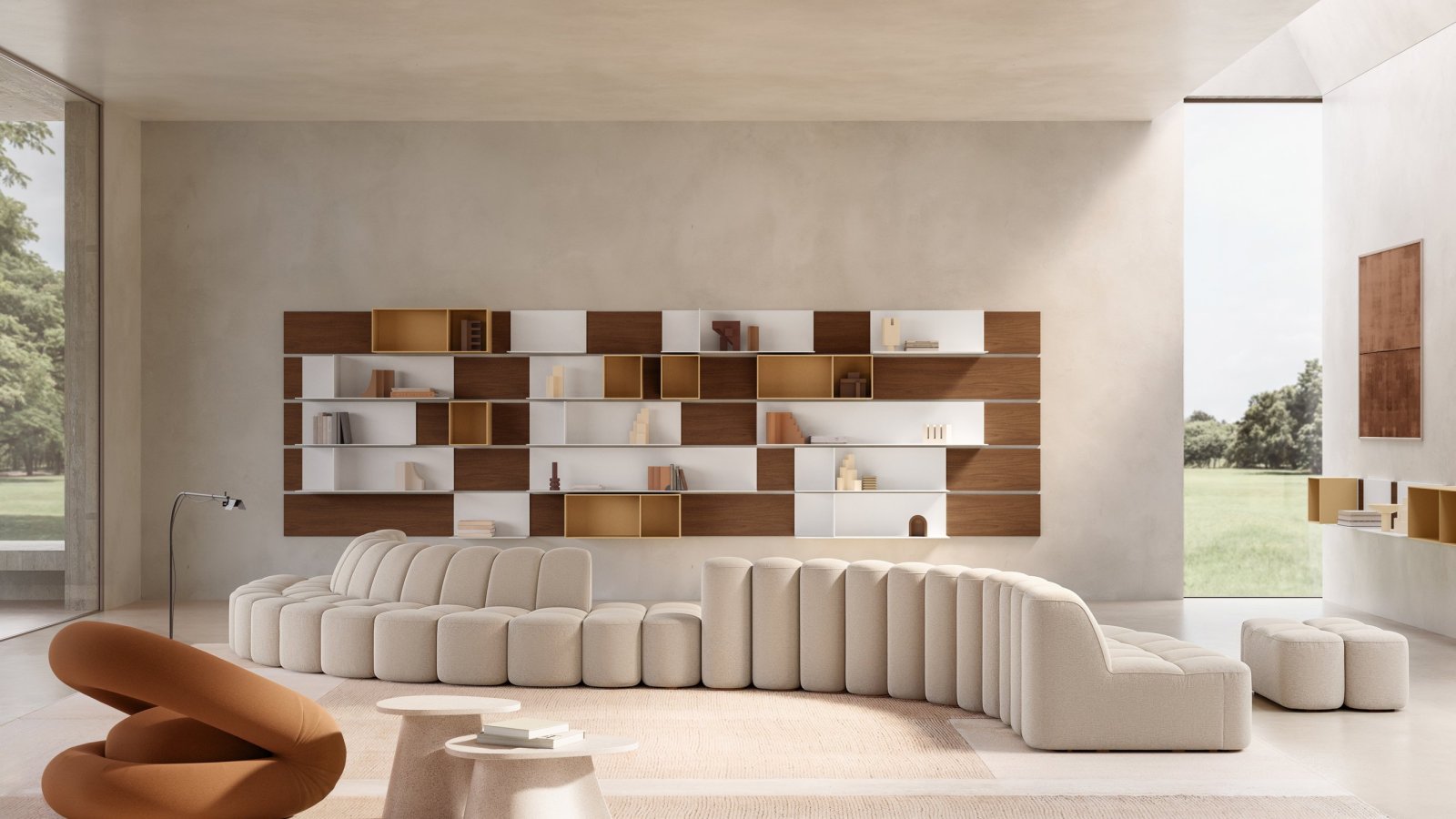 Modular sofa Array by mdf italia in a reception area