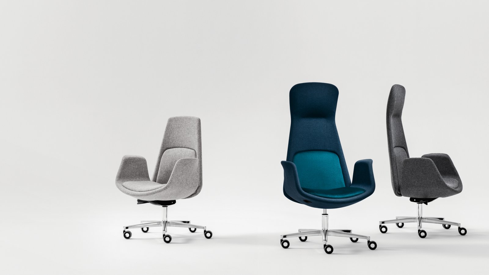 Nordic executive office chair by Milani in a corner office