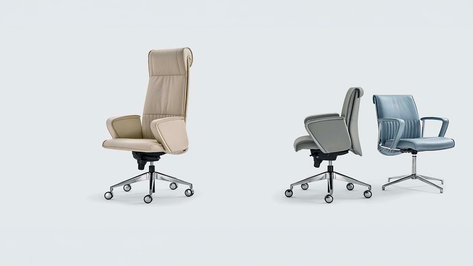 Parlament 5015 by Ares Line in profile, the padded headrest folded over the top of the back