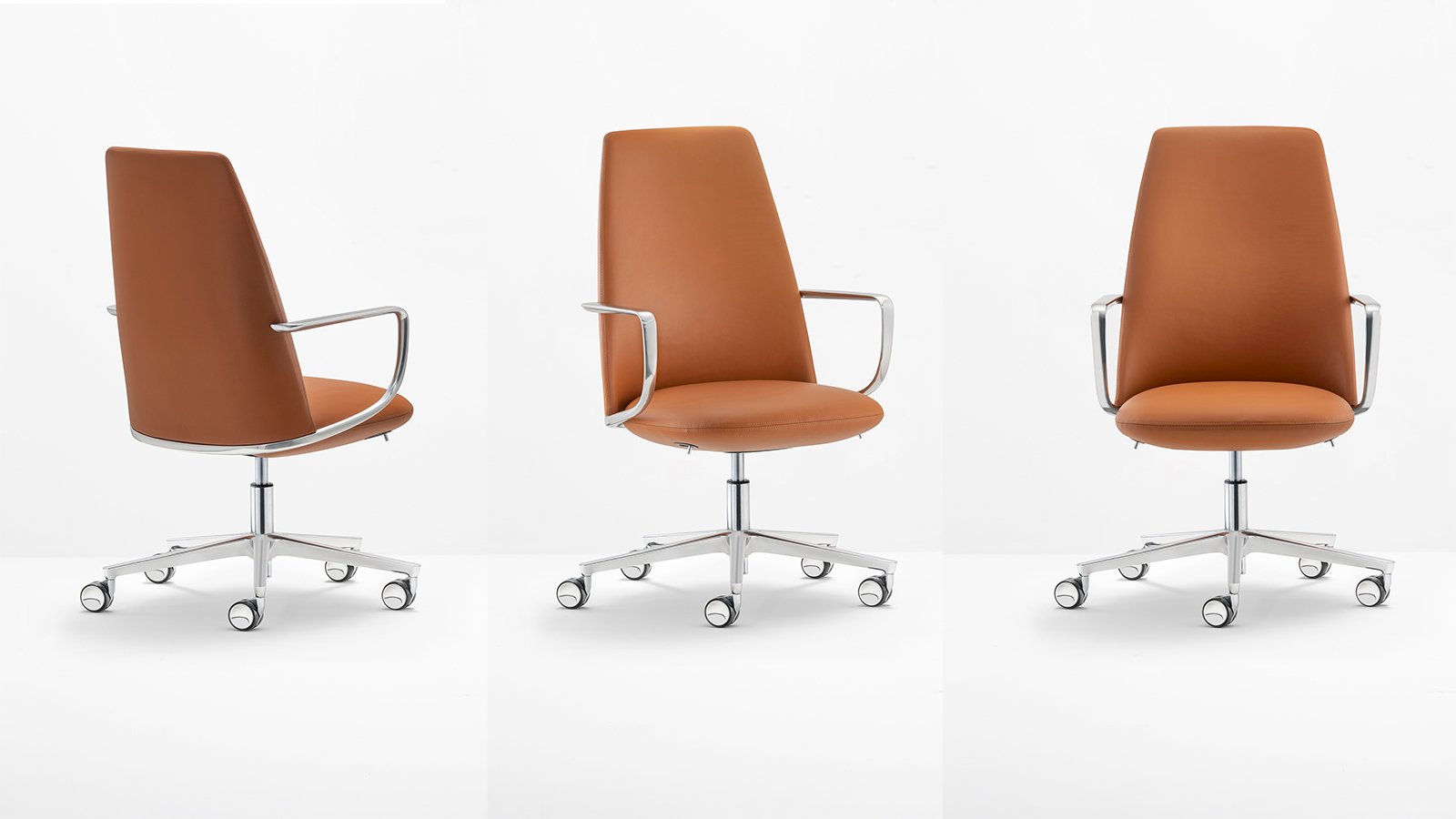 Elinor 3755 high-back executive chair by Pedrali in a corner office