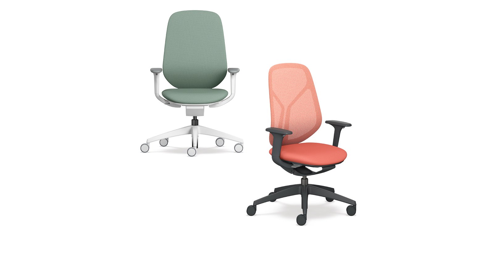 Modular task chair se:kit by Sedus with gray mesh back in an open-plan office