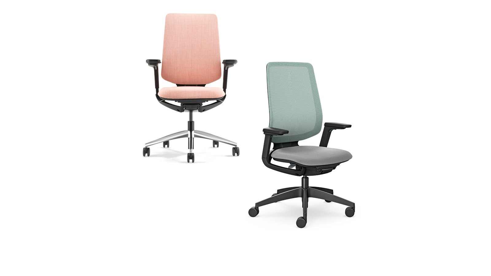 Ergonomic task chair se:flex by Sedus with mid gray mesh back at a shared workstation