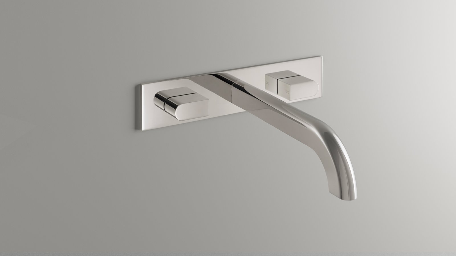 Sixty designer faucets by CEA Design in Black Ivory with marble washbasin and mirror