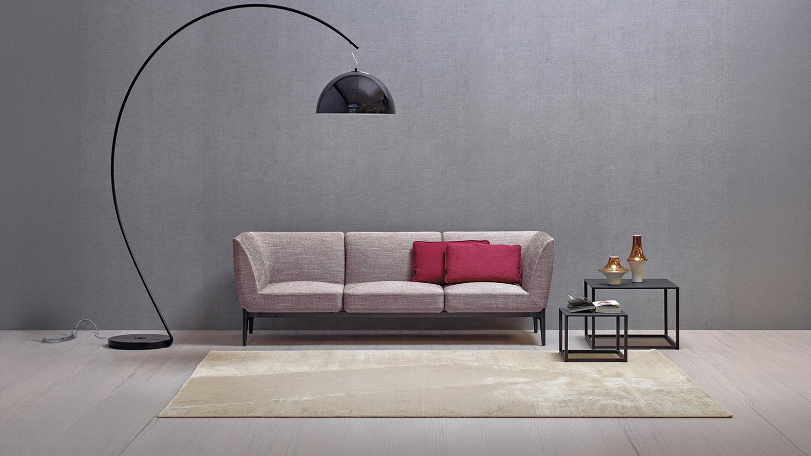 Guest seating Social Plus by Pedrali, 30 3/8 in deep, in a corporate lobby
