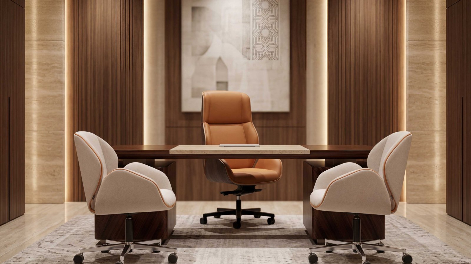 Executive armchair Suoni by Vaghi in a corner office