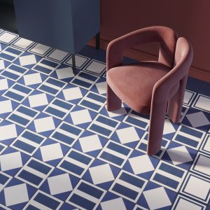 The Square Blue pattern from Mutina's Mattonelle Margherita collection