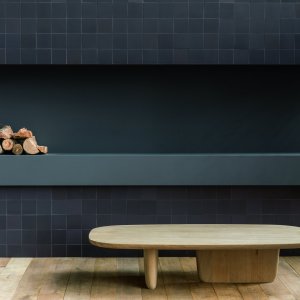 Visitor lounge with Mews Chalk floor and leather seating