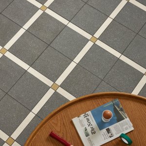 Mutina Time tile in Etna Black Rough finish for outdoor use