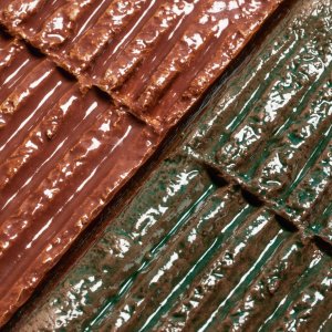 Vertical stack of Chamotte bricks