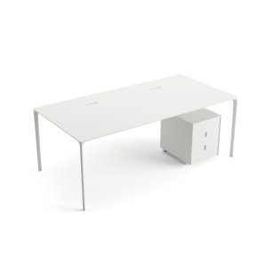 Nuur conference table by Arper with white Fenix top in a US boardroom