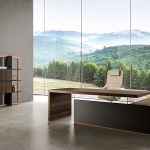 Bold58 Imperial desk with integrated pedestal