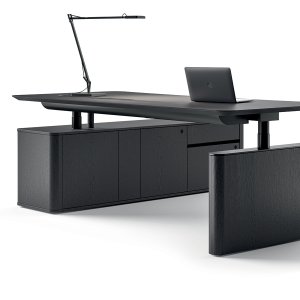 Otto+ executive desk by Martex in Coffee Oak veneer