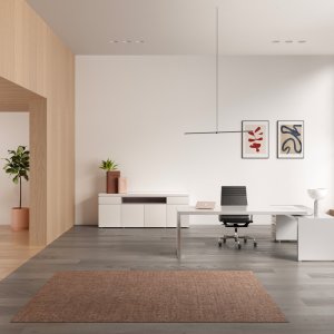 Return desk and pedestal of the Fattore Alpha executive configuration