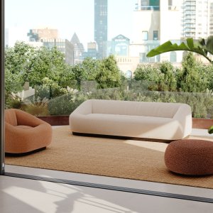 Aom outdoor sofa on a rooftop terrace