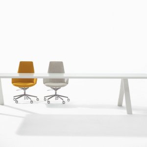 Aston high back chair in leather at a boardroom table