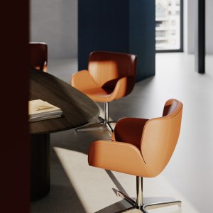 Meeting chair on a five-star base with casters