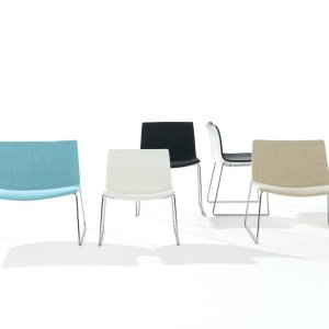 Catifa 53 designer chair by Arper with polypropylene shell on a four-leg steel base