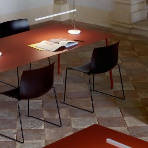 Removable cushion lifted off a Catifa Carta chair
