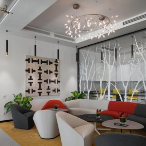 Pair of Colina armchairs with a low table