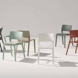 Anthracite Juno 02 chairs stored in a column