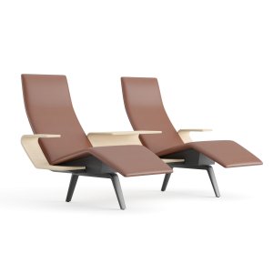 Upholstered Pausit seat modules in a hospitality reception