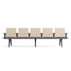 Adjustable glide under the aluminum leg of the Pausit bench