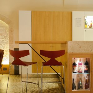 Restaurant seating specified with Arper Saya chairs