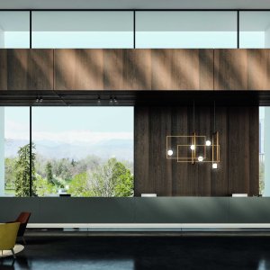 400 cm wide Lux composition for a corporate headquarters lobby
