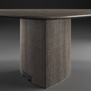 Cables routed inside the Trilo table leg
