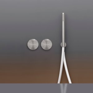 Giotto wall-mounted basin mixer by Cea Design in polished steel