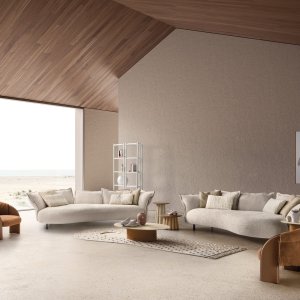 Modular layout of the Nuvola lounge sofa